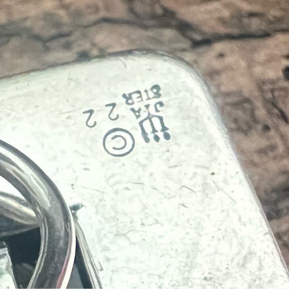 Authentic Vintage James Avery Earrings Onyx Southwest Style Signed Numbered 1” - Picture 8 of 8